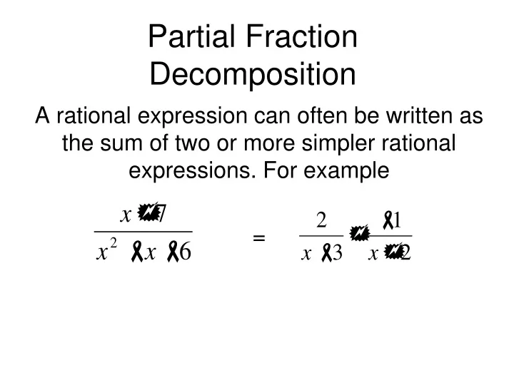partial fraction decomposition