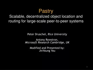 Pastry Scalable, decentralized object location and routing for large-scale peer-to-peer systems