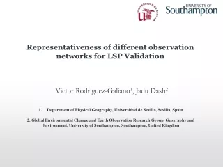Representativeness of different observation networks for LSP Validation