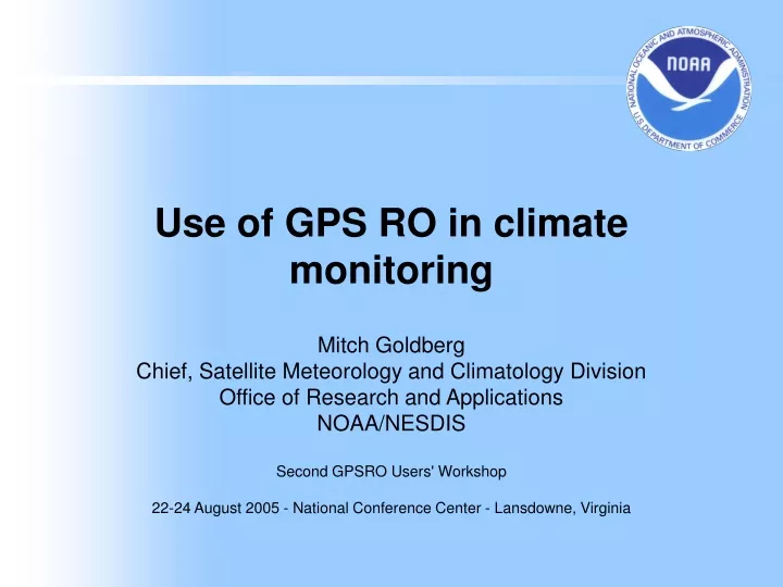 use of gps ro in climate monitoring