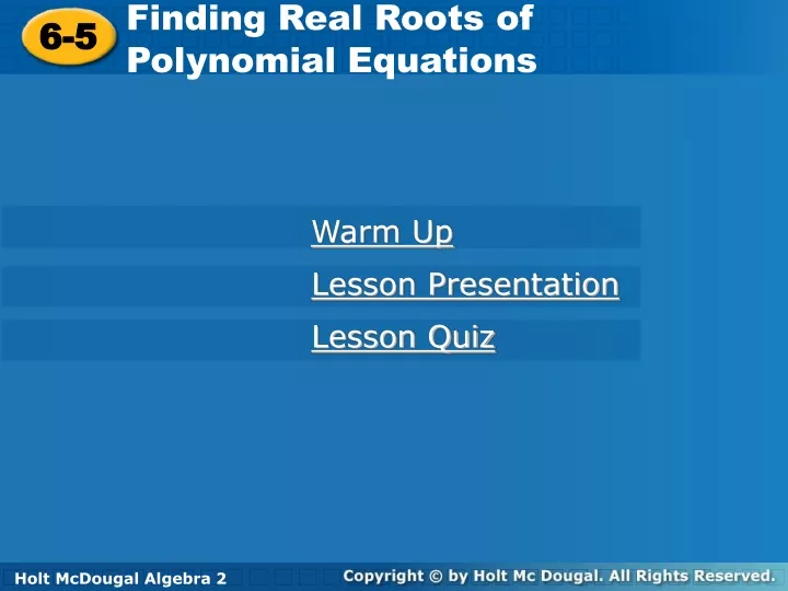 finding real roots of polynomial equations