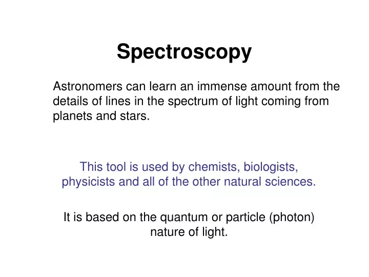 spectroscopy