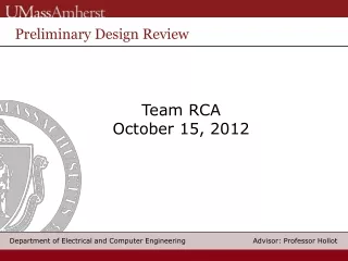 Team RCA October 15, 2012