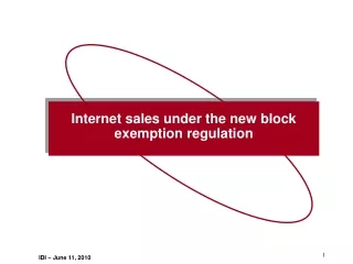 Internet sales under the new block exemption regulation