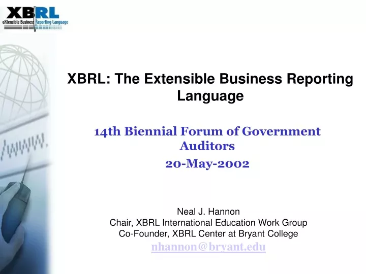 xbrl the extensible business reporting language