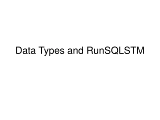 Data Types and RunSQLSTM