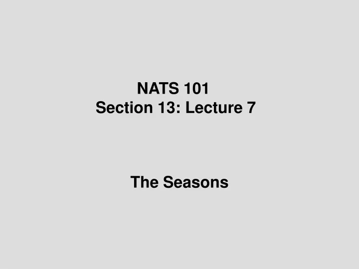 nats 101 section 13 lecture 7