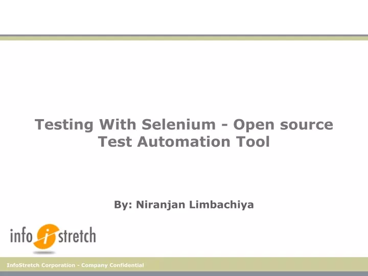 testing with selenium open source test automation tool