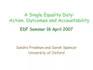 EDF Seminar 18 April 2007