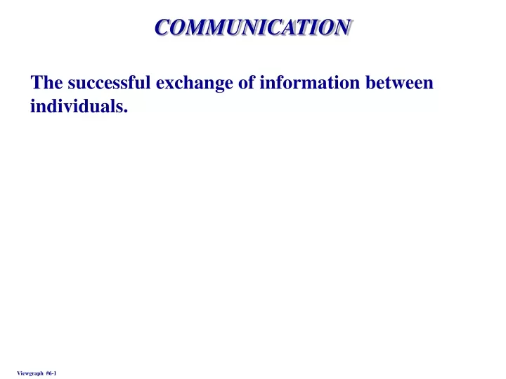 communication