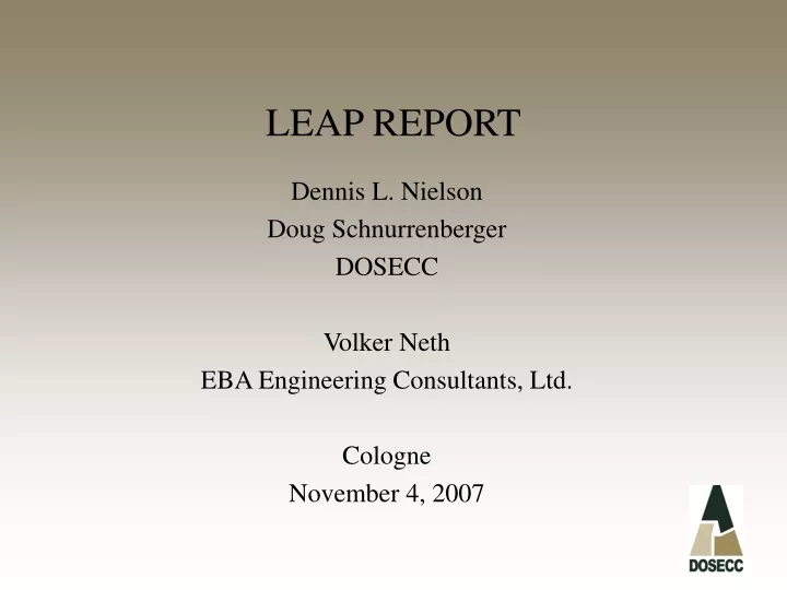 leap report