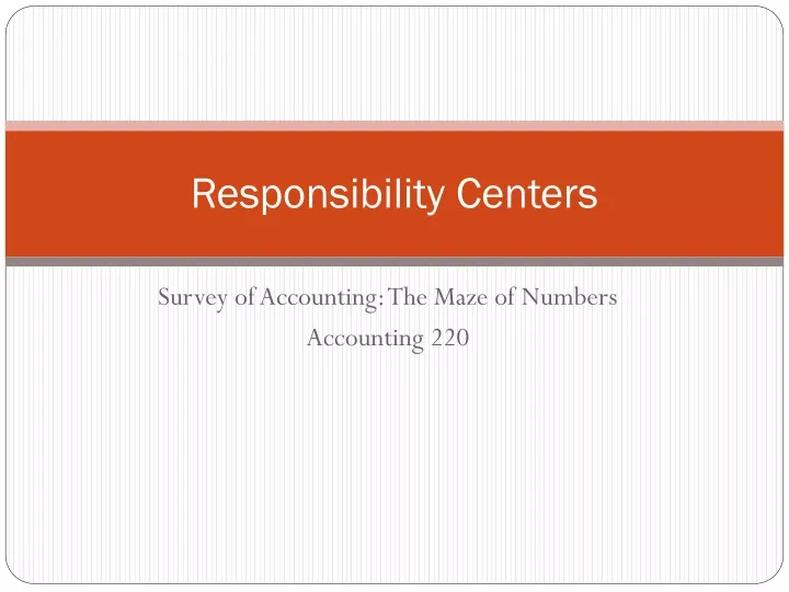 responsibility centers