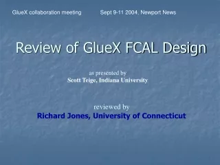 Review of GlueX FCAL Design