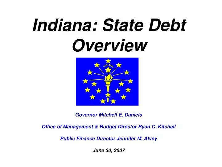 indiana state debt overview governor mitchell