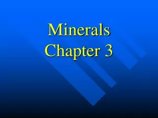 Minerals Chapter 3