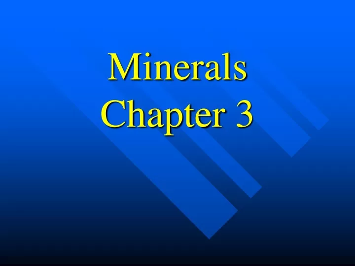 minerals chapter 3