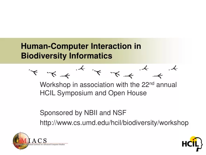 human computer interaction in biodiversity informatics