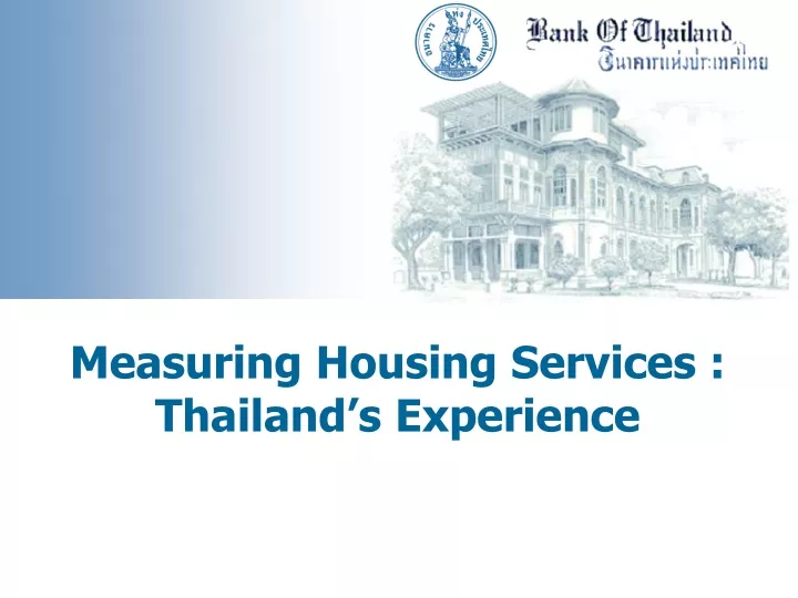 measuring housing services thailand s experience