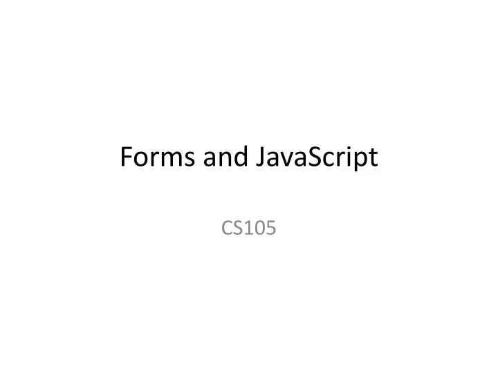 forms and javascript