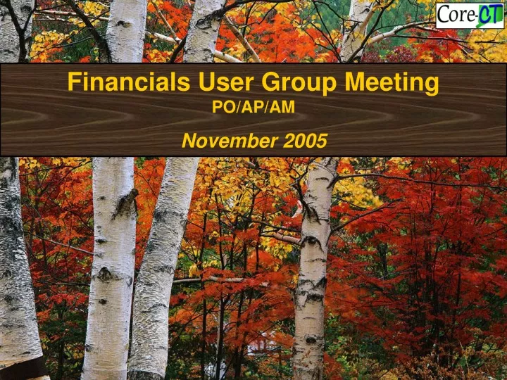 financials user group meeting po ap am november