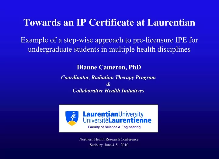 towards an ip certificate at laurentian