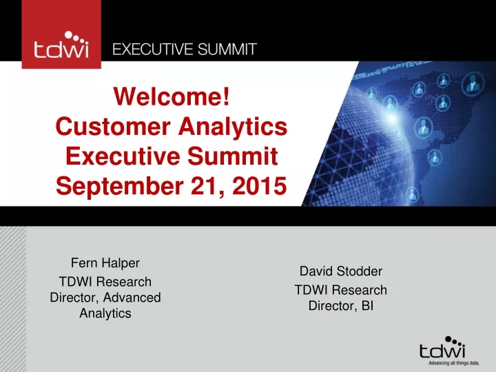 welcome customer analytics executive summit september 21 2015