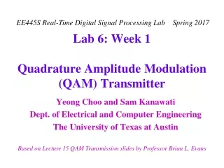 Lab 6: Week 1 Quadrature Amplitude Modulation (QAM) Transmitter