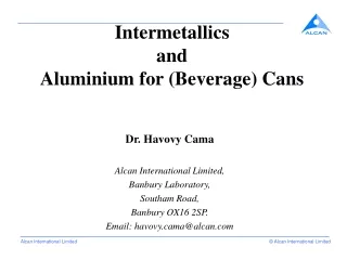 Intermetallics  and Aluminium for (Beverage) Cans