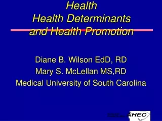 Health Health Determinants and Health Promotion