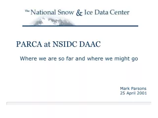 PARCA at NSIDC DAAC