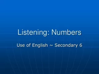 Listening: Numbers