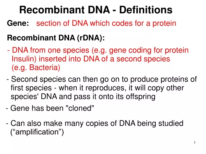 recombinant dna definitions