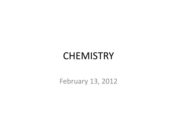 chemistry