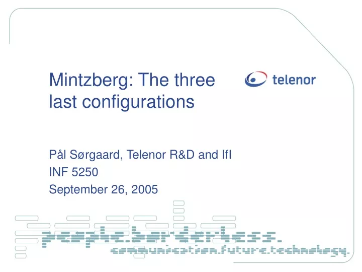 mintzberg the three last configurations