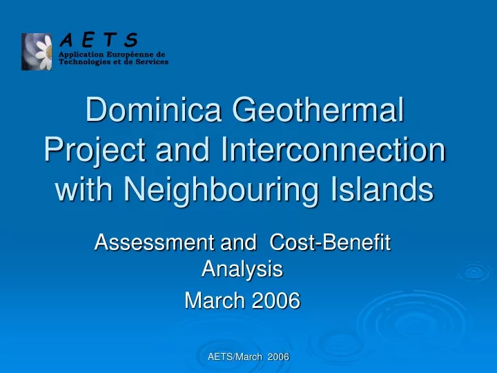 dominica geothermal project and interconnection with neighbouring islands