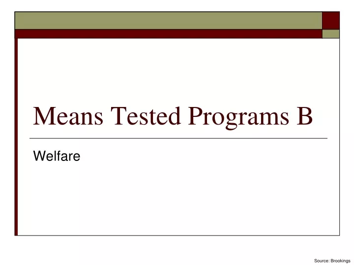 means tested programs b