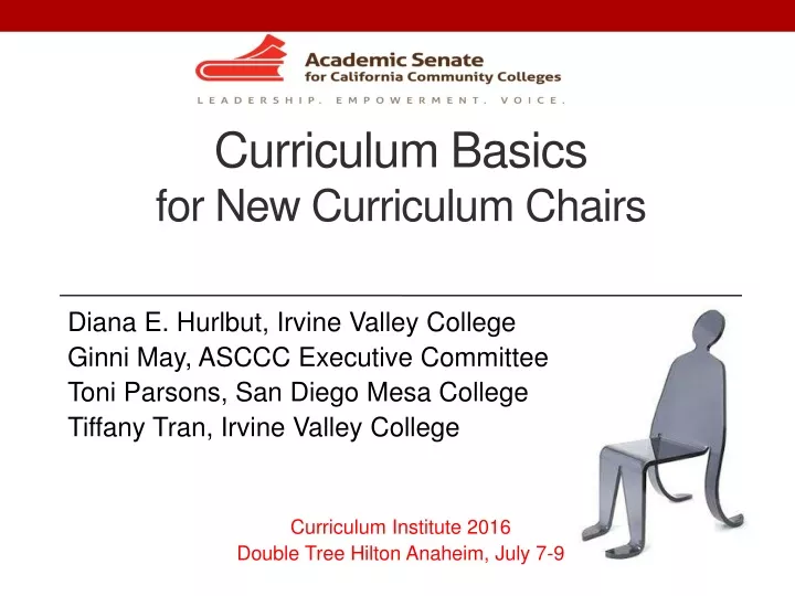 curriculum basics for new curriculum chairs