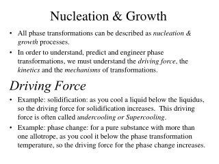 Nucleation &amp; Growth