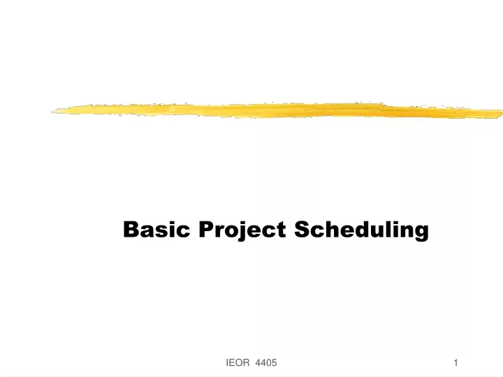 basic project scheduling