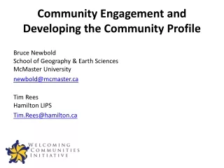 Community Engagement and Developing the Community Profile