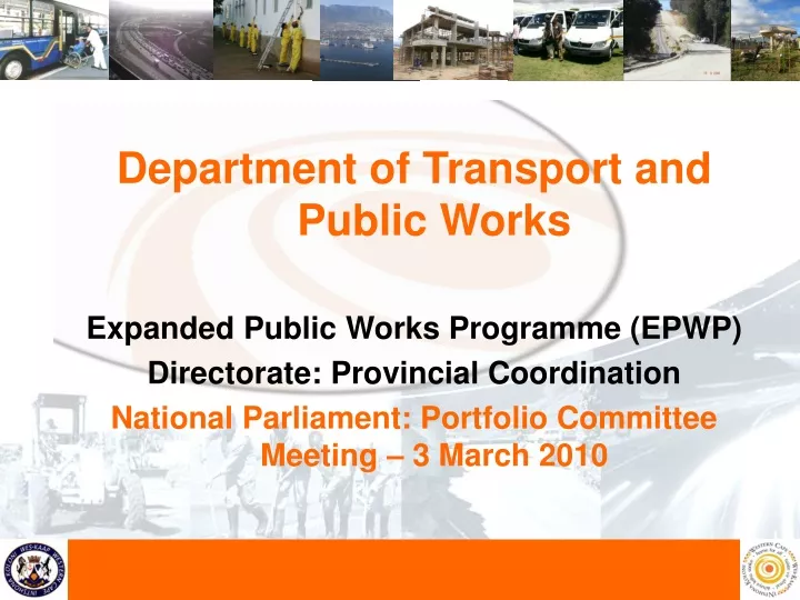 department of transport and public works expanded