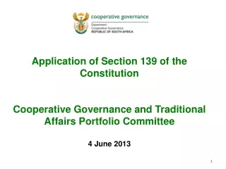 Application of Section 139 of the Constitution