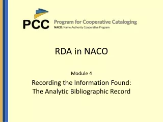 RDA in NACO