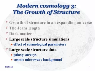 Modern cosmology 3: The Growth of Structure
