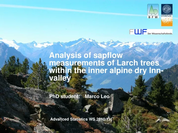 analysis of sapflow measurements of larch trees
