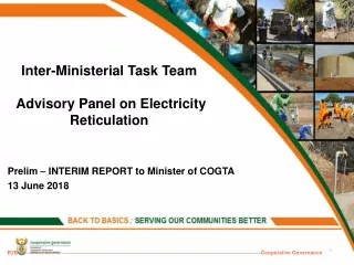 Inter-Ministerial Task Team  Advisory Panel on Electricity Reticulation
