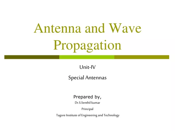 antenna and wave propagation
