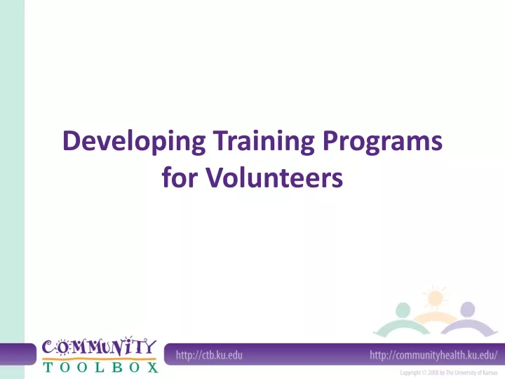 developing training programs for volunteers