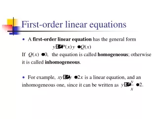 First-order linear equations