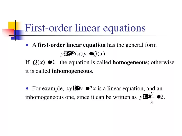 first order linear equations
